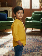 TerraDesi Junior Alabaster Grace Solid Mandarin Shirt