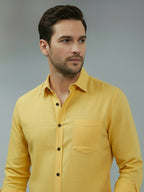 TerraDesi Saffron Ember Solid Cotton Formal Shirt