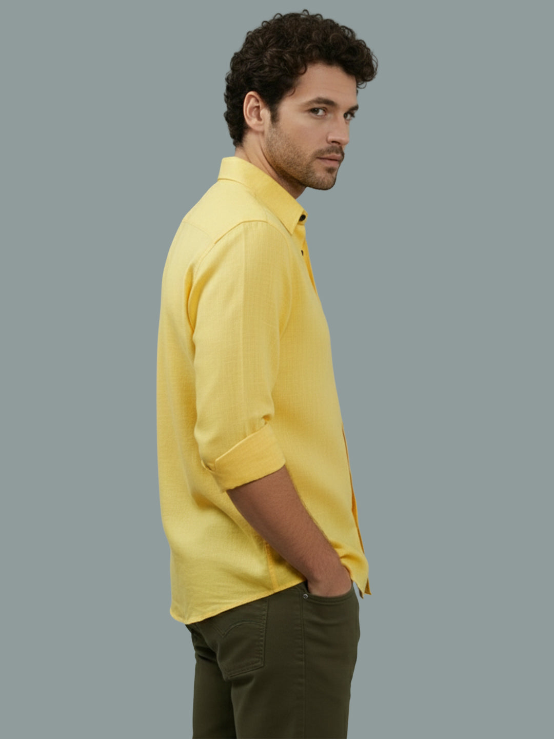 TerraDesi Onyx Stealth Solid Cotton Blend Formal Shirt