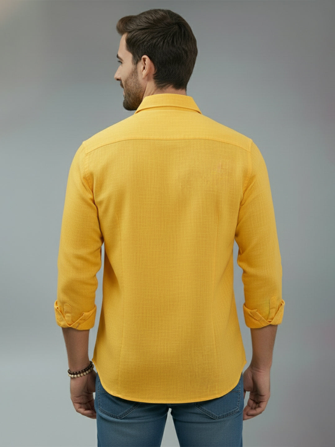 TerraDesi Alabaster Peak Solid Cotton Blend Formal Shirt
