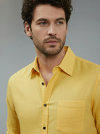 TerraDesi Onyx Stealth Solid Cotton Blend Formal Shirt
