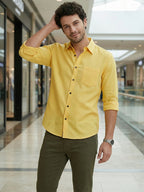 TerraDesi Onyx Stealth Solid Cotton Blend Formal Shirt
