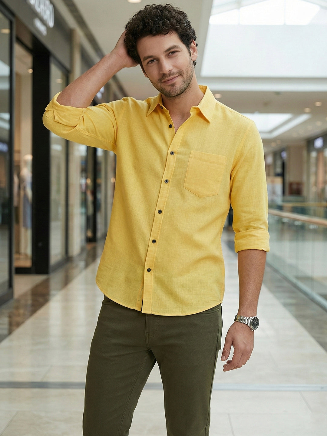 TerraDesi Onyx Stealth Solid Cotton Blend Formal Shirt
